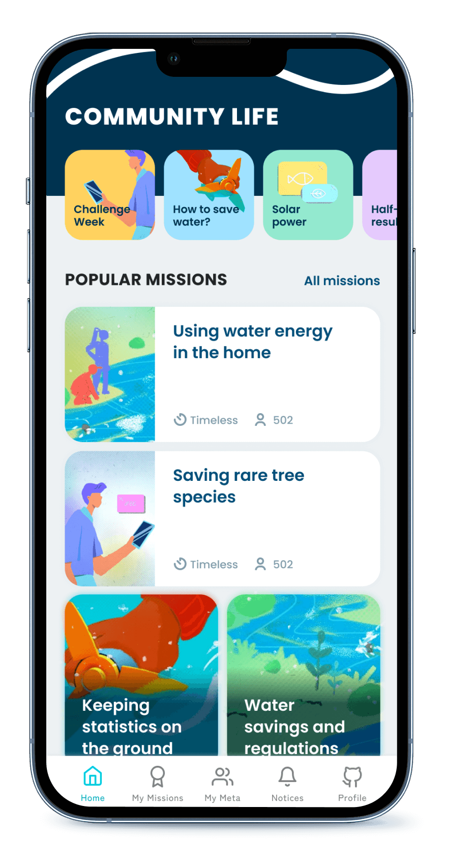 Screenshot App - Community Life